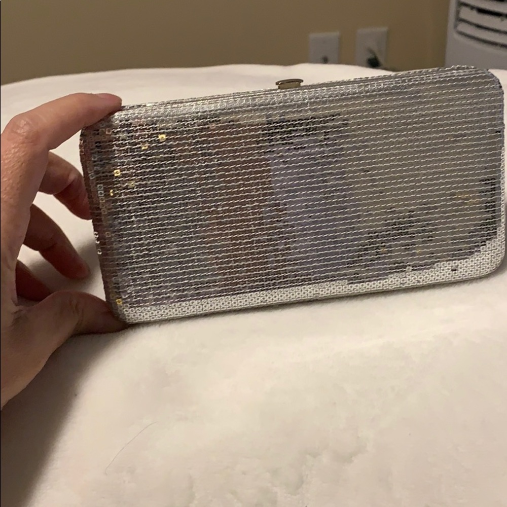 Silver Sequin clutch